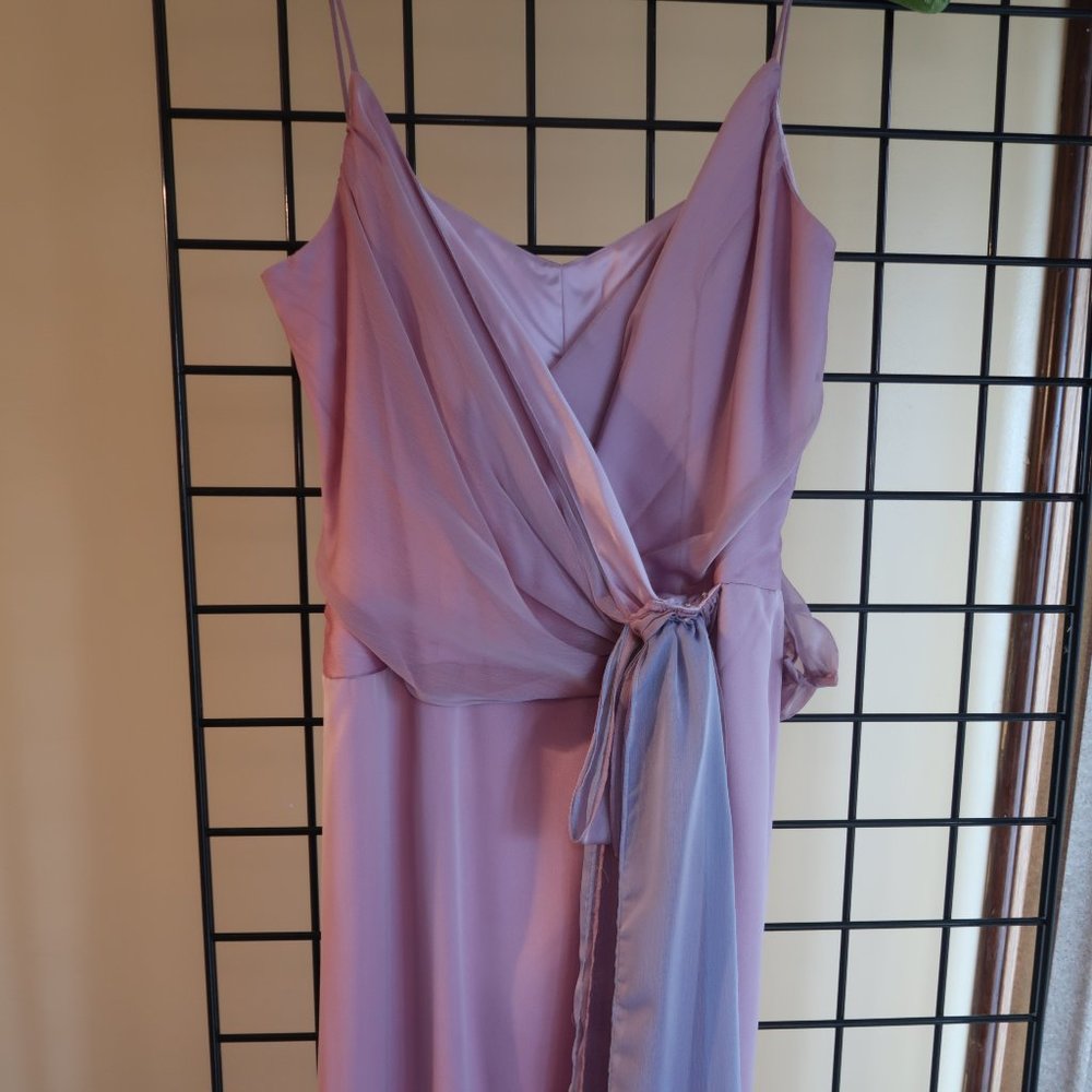 Bill Levkoff Color: Lilac/Lavender Chiffon Evening Dress with Sash  - Sz. 11
